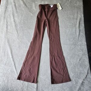 Rue21 Leggings Womens XS Brown Flare High Waisted Bottom Yoga Pants New